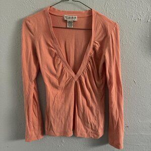 Coral Y2K Long Sleeve Top